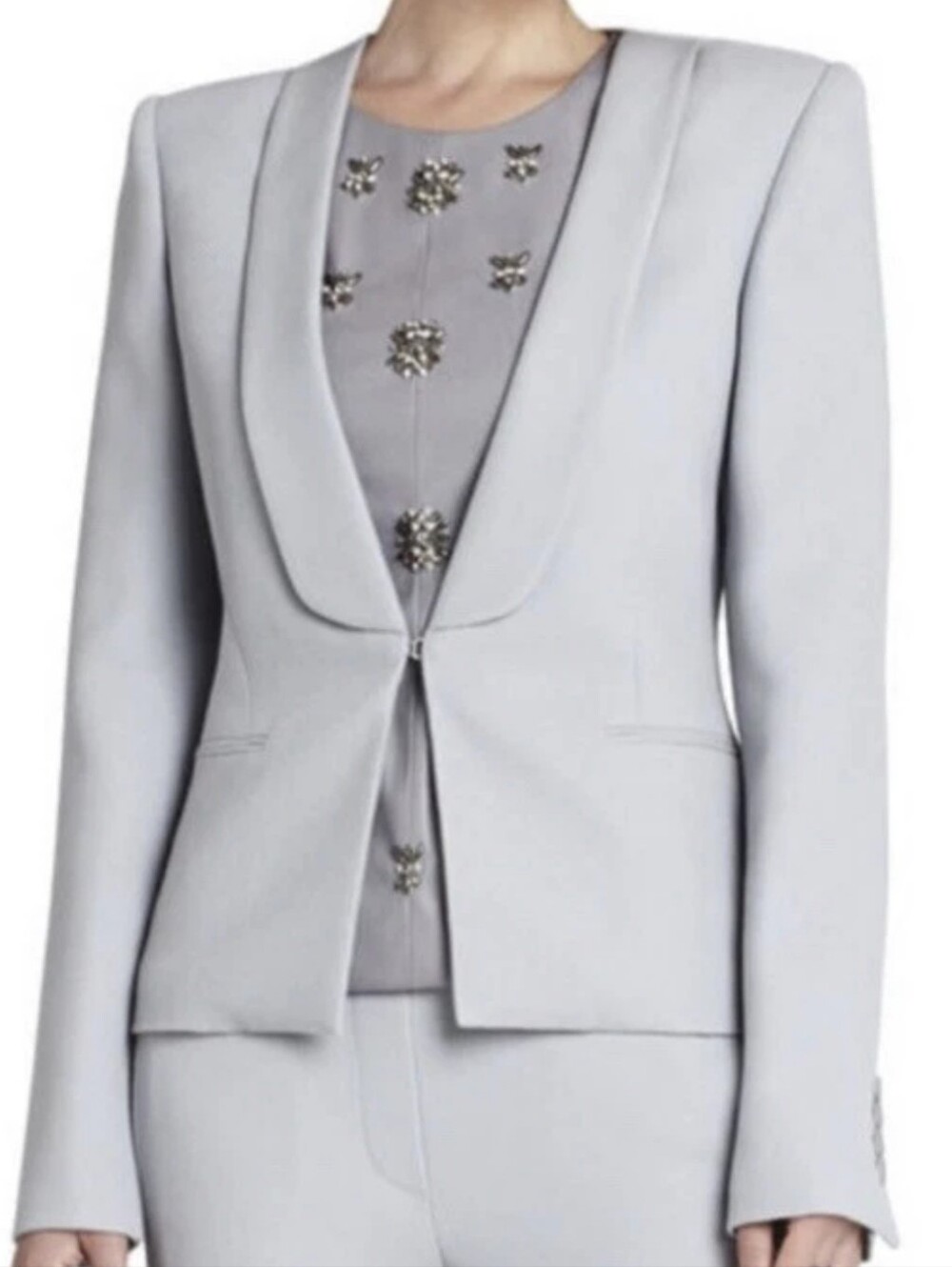BCBGMAXAZRIA Chandler City Jacket Blazer Smoke Gray XS New Classic